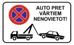 Uzlīme - Auto pret vārtiem nenovietot 31x18,5cm/TIR
