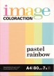 Krāsains papīrs A4 Image Coloraction pastel rainbow 80g, 7 krāsas x 10 loksnes 