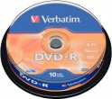 Disks DVD-R Verbatim 4.7GB Spindle 16x 120min Advanced AZO